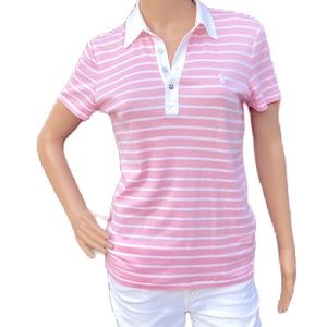 Ralph Lauren sport pink and white stripe